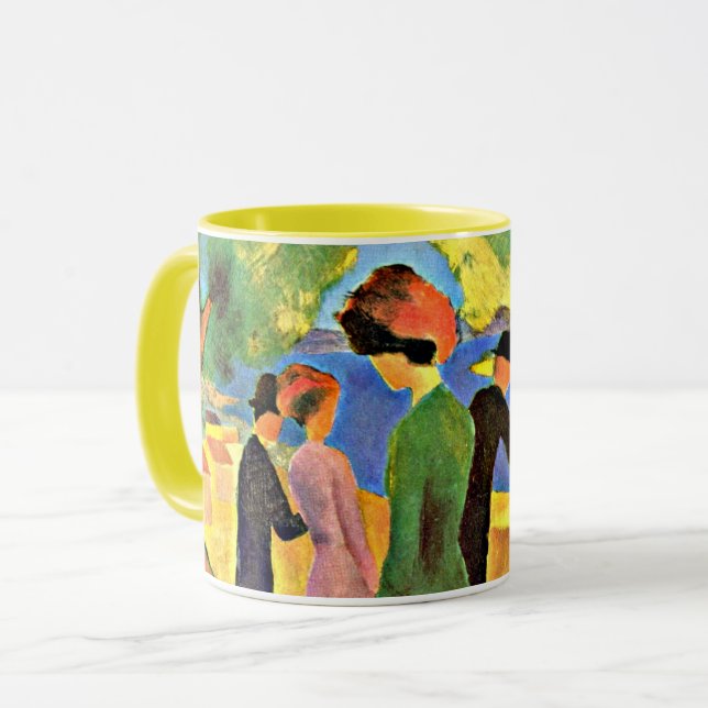 Mug August Macke art: Woman in Green Jacket (Devant gauche)