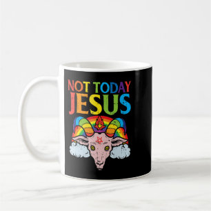 Mug Aujourd'hui pas Jésus Satan chèvre Satané arc-en-c
