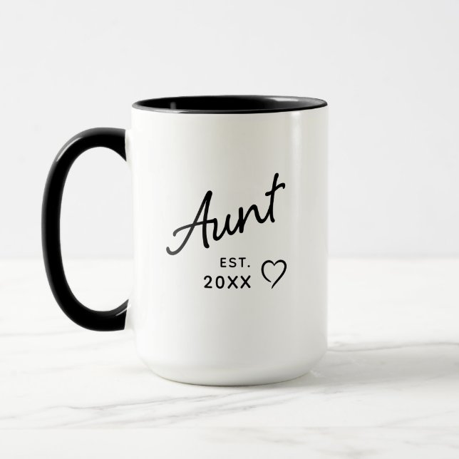 Mug Aunt Est Year  New Baby Pregnancy Reveal (Gauche)