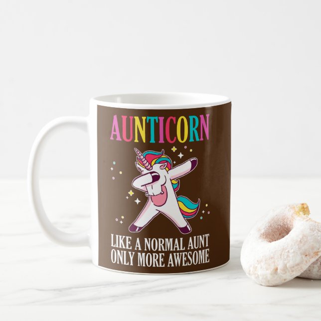 Mug Aunticorne Comme Une Tante Normale Seulement Plus  (Avec donut)