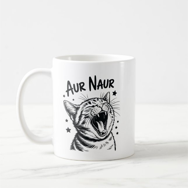 Mug Aur Naur Funny Cat Meme Cute Cat Lover Aesthetic  (Gauche)