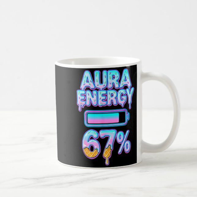 Mug Aura Énergie 67 Mème Crème Glacée Drip 6 7 Drôle S (Droite)