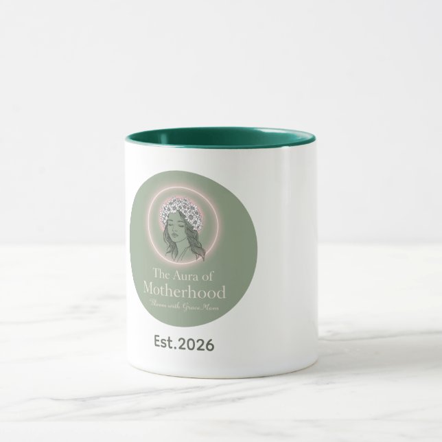 Mug Aura Personnalisée de Maternité - Café Zen Boho (Centre)