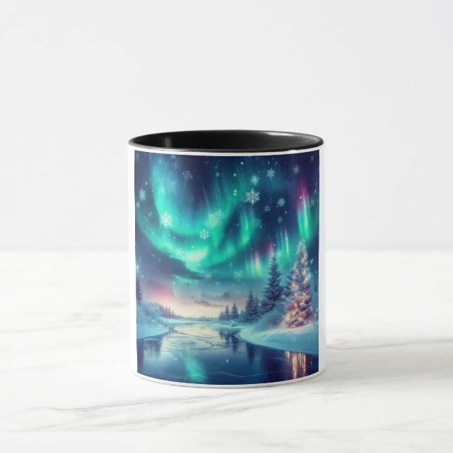 Mug aurora borealis/Noël/hiver (Centre)