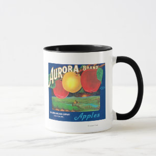 Mug Aurora Étiquette Apple (bleu) - Dayton, WA