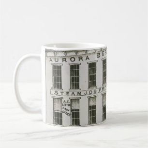 Mug Aurora Illinois Aurora Beacon News 1871 Stone Lith