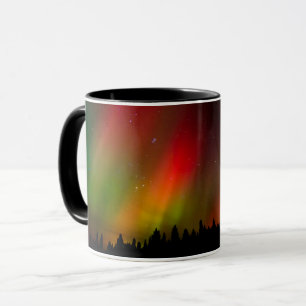 Mug Aurore boréale et arbres