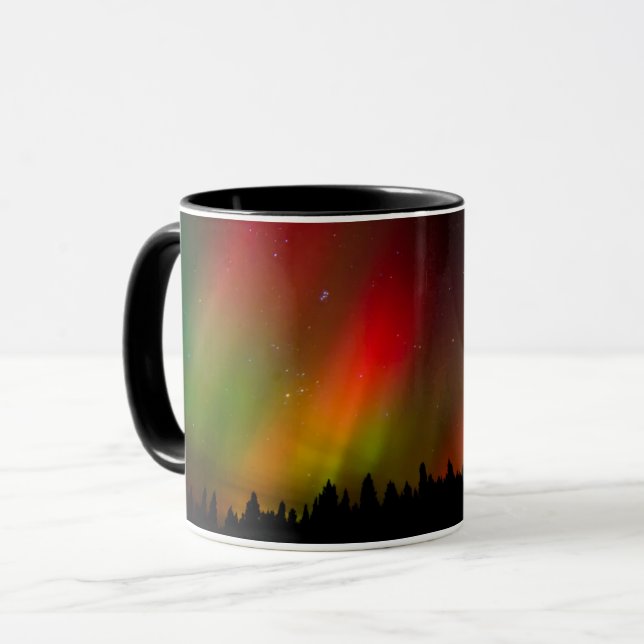 Mug Aurore boréale et arbres (Devant gauche)