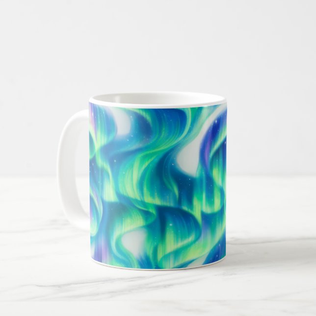 Mug Aurore Boréale Motif Abstrait (Devant gauche)