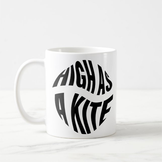 Mug Aussi Haut Qu'un Cerf-Volant Typographie Noir (Gauche)