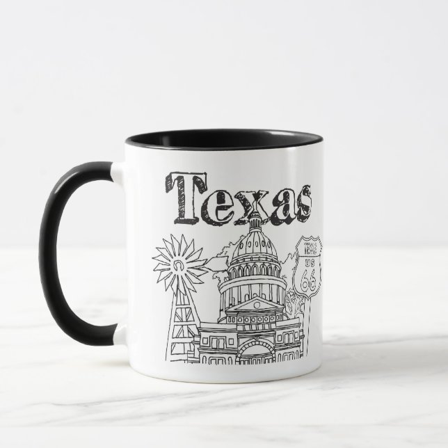 Mug Austin Texas Art Vacances Texas Souvenir Design (Gauche)