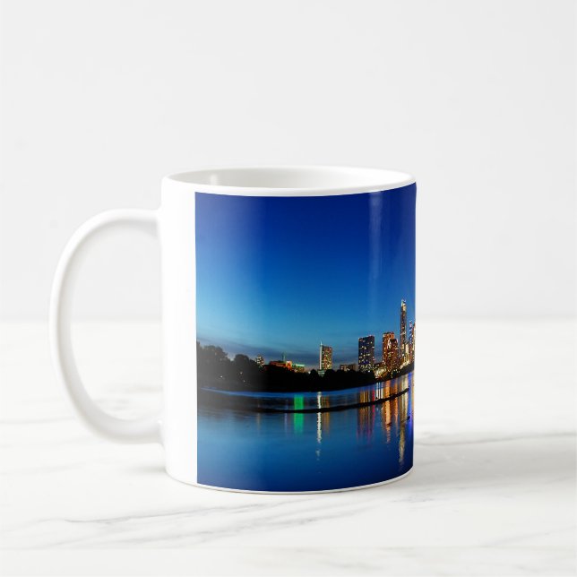 Mug Austin Texas Downtown Night Skyline Ladybird Lake (Gauche)
