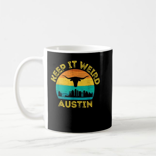 Mug Austin, Texas Gardez-Le Bizarre Longhorn (Gauche)