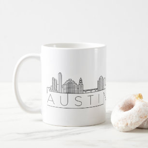 Mug Austin, Texas  Ligne Skyline Stylisée Ville