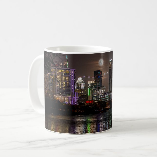 Mug Austin, Texas Pleine lune v2 (Devant gauche)