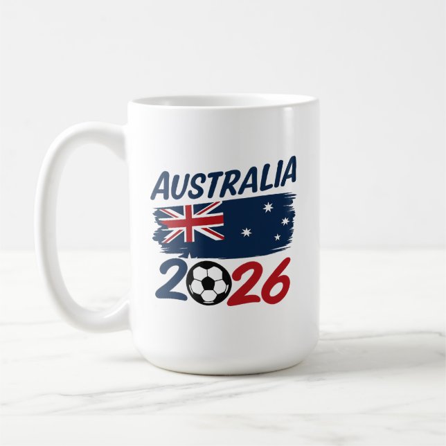 Mug Australia 2026 Soccer Fan Design Flag Colors (Gauche)