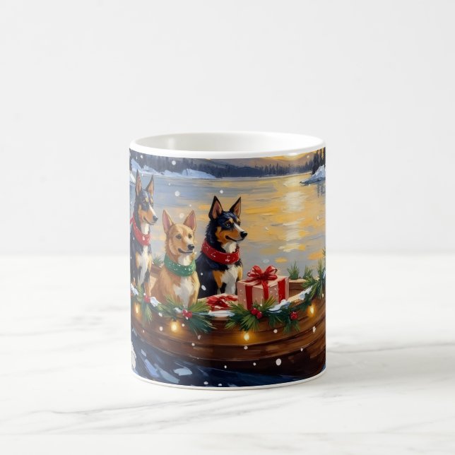 Mug Australian Kelpie Christmas Boat Holiday (Centre)