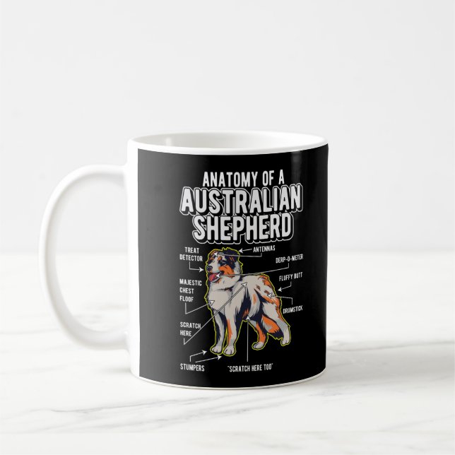 Mug Australian Shepherd Anatomie drôle chien (Gauche)