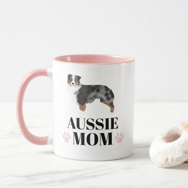 Mug Australian Shepherd blue merle dog maman avec phot (Avec donut)