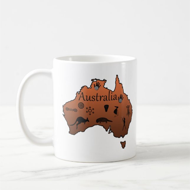 Mug Australie carte continent australien (Gauche)