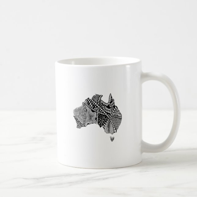 Mug Australie Carte Doodle (Droite)
