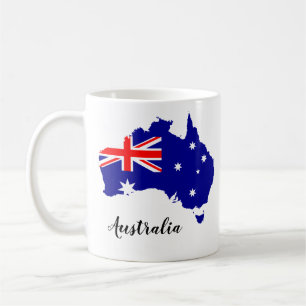 Mug Australie Carte du drapeau australien Aussie