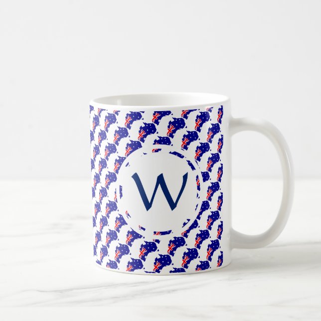 Mug AUSTRALIE Drapeau Patriotique Personnalisé Monogra (Droite)
