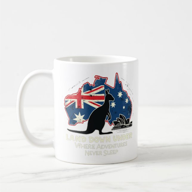 Mug Australie Kangaroo Aussies atterrir sous les (Gauche)