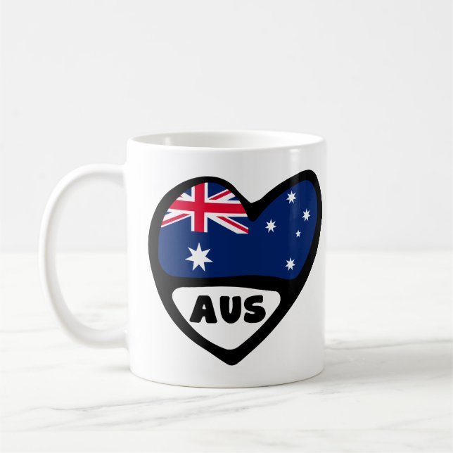 Mug Australie Pays Code Drapeau Coeur AUS (Gauche)