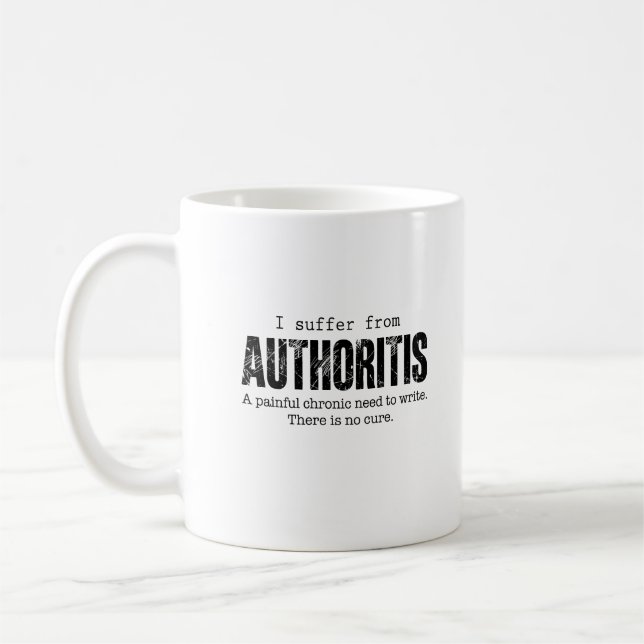 Mug Author Writing Disease Authoritis Fun Gift Idea (Gauche)