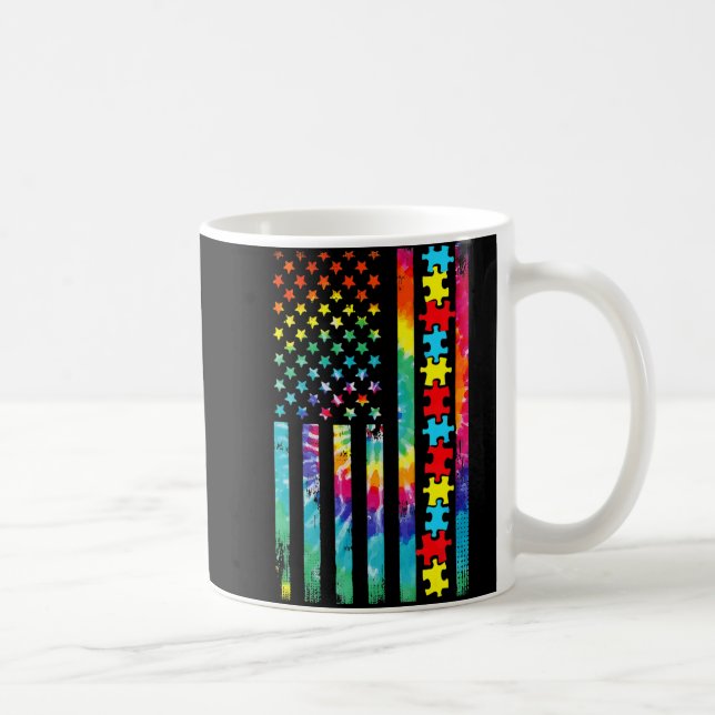 Mug Autism American Flag Tee Tie Dye Sensibilisation s (Droite)