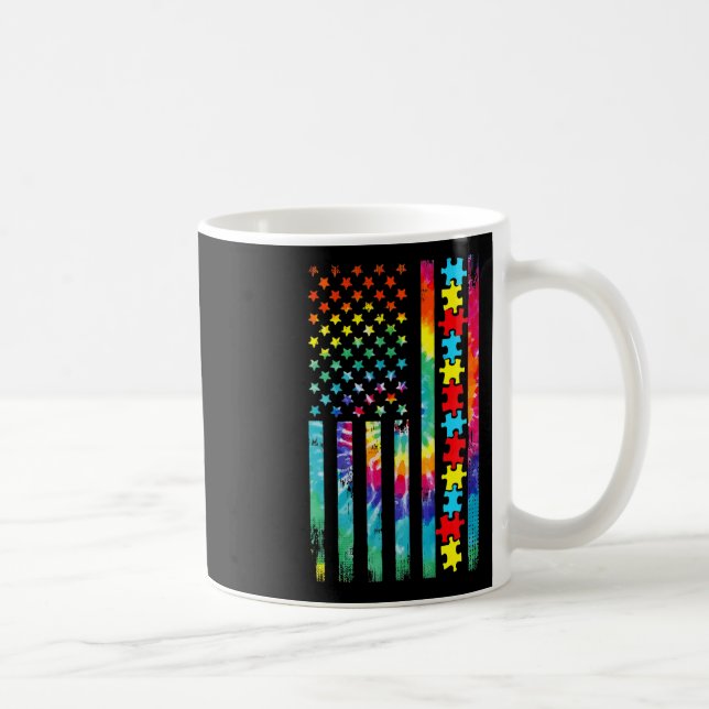 Mug Autism American Flag Tie Dye Sensibilisation sur l (Droite)