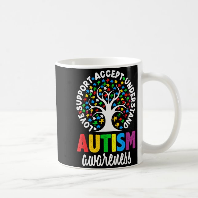 Mug Autism Awareness Puzzle Heart Suprt Men Women  (Droite)