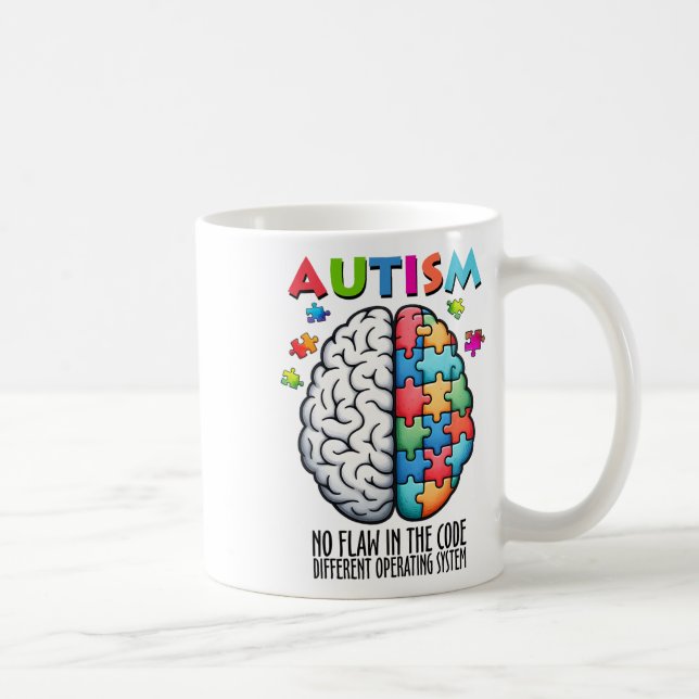 Mug Autism Brain Puzzle No Flaw In The Code  (Droite)