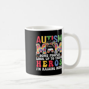 Mug Autism Mom Raising - Héros Super Messy Bun Autisme