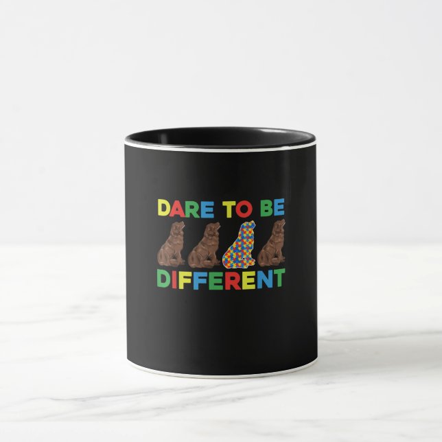 Mug Autism Newfoundland Dog Dad et Dog Maman (Centre)
