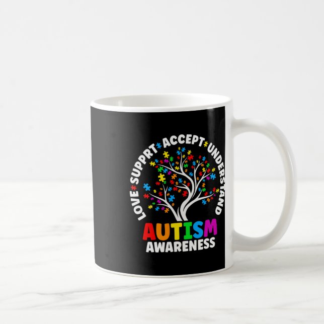 Mug Autisme Aimer Accepter le soutien Autiste Autisme  (Droite)
