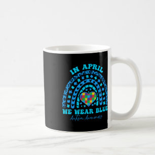 Mug Autisme Arc-en-ciel En Avril Nous Portons Bleu Aut