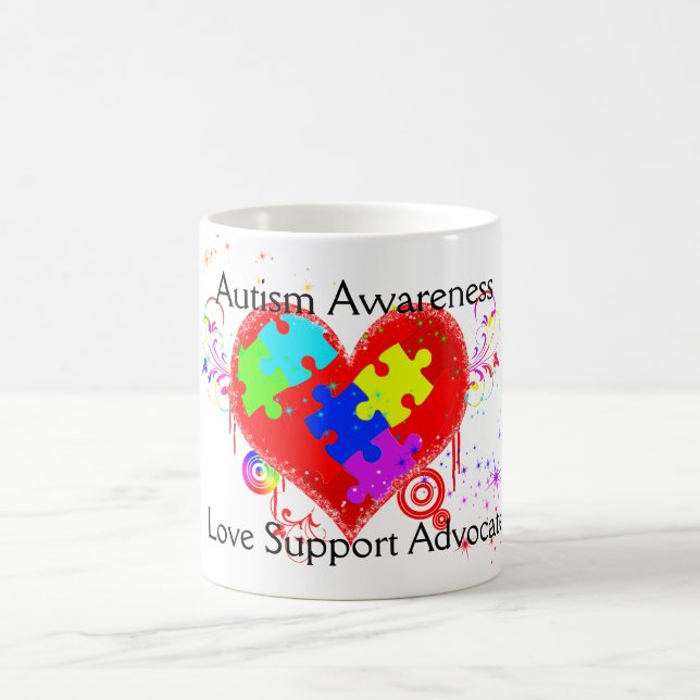 Mug Autisme Coeur brillant (Centre)
