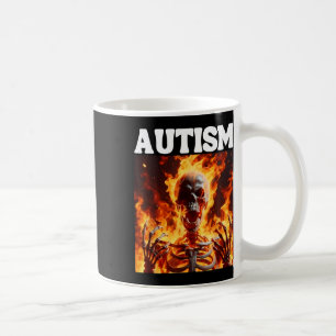 Mug Autisme Drôle Cringe Dur Skeleton Mème Flames 1