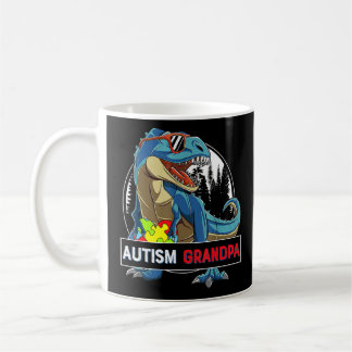 Mug Autisme Grandpa Dinosaur Puzzle Pièce Autisme Awar