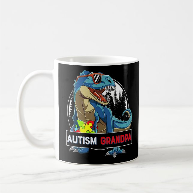 Mug Autisme Grandpa Dinosaur Puzzle Pièce Autisme Awar (Gauche)