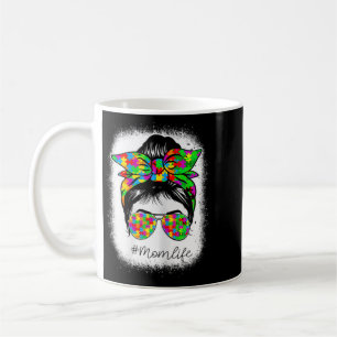 Mug Autisme Maman Messy Bun Bleached Pour La Sensibili