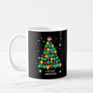 Mug Autisme Puzzle Pièces Arbre de Noël Lumières Su