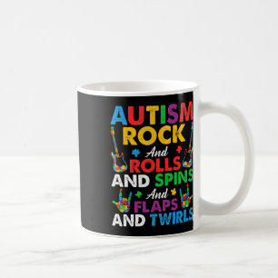 Mug Autisme Rock Roll Spin Twirls Guitare Puzzle Neuro