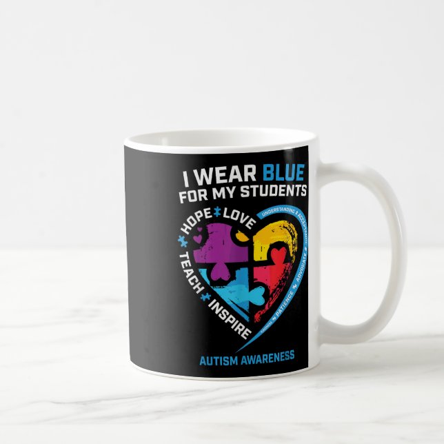 Mug Autisme Teacher Chemises Hommes Femmes Enseignante (Droite)