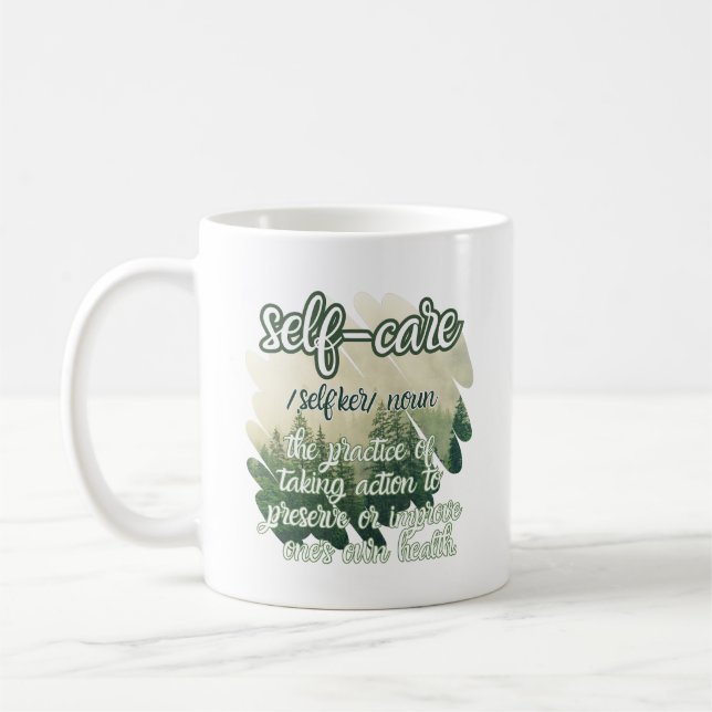 Mug Auto-soins définition esthétique vert amour soi-mê (Gauche)