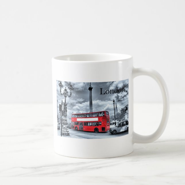 Mug AUTOBUS de LONDRES dans noir et le blanc (St.K) (Droite)