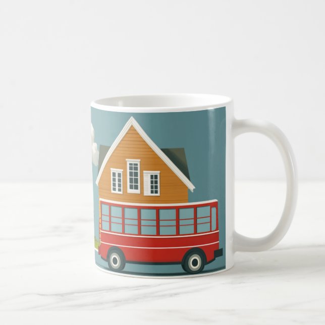 Mug autobus rouge classique, souvent utilisé comme moy (Droite)
