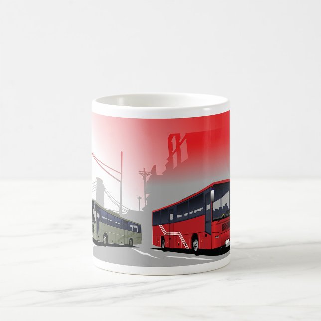 Mug Autobus urbains Red Green Coaches sur Urban Street (Créateur téléchargé)